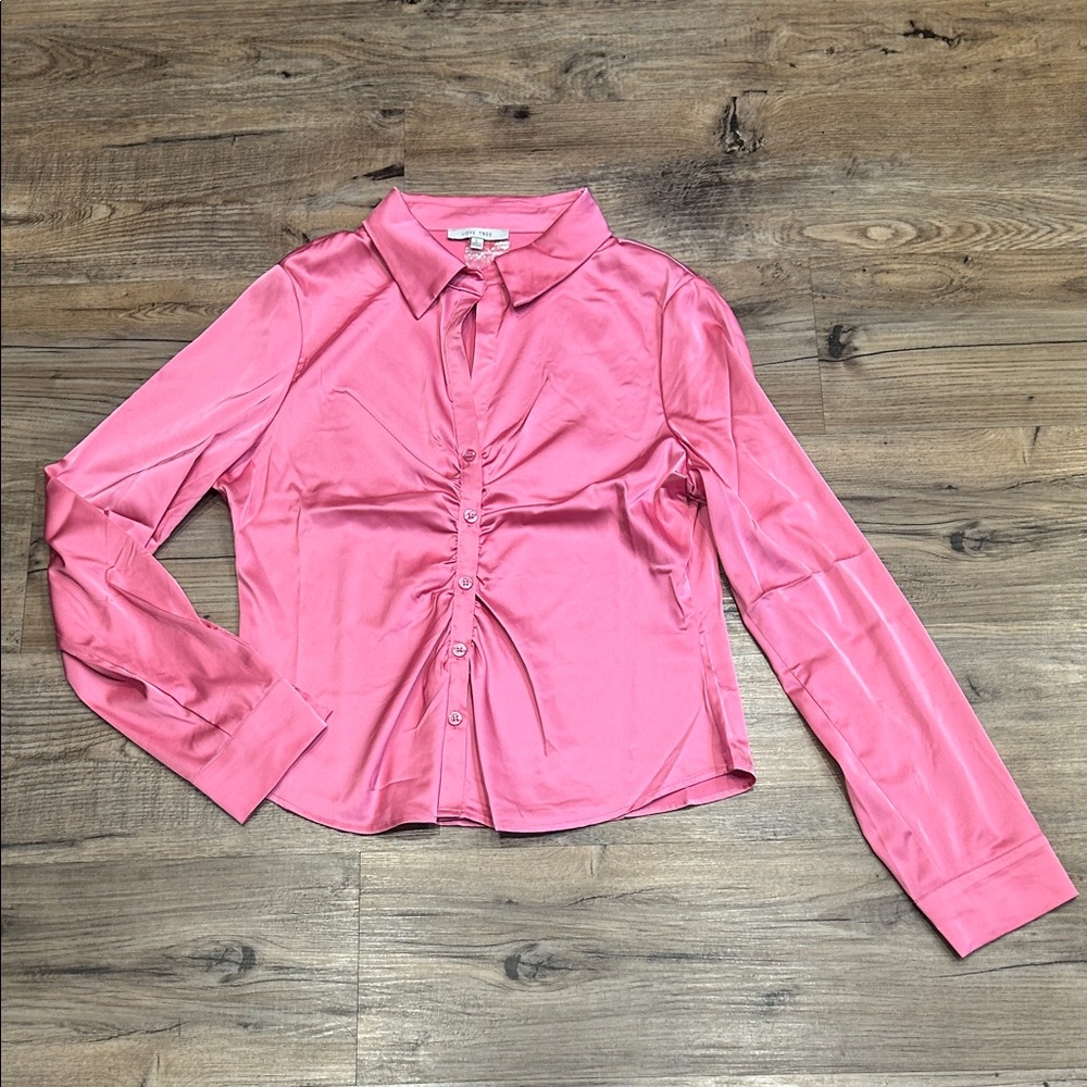 NWOT-Love Tree Vibrant Pink Shirt - Picture 1 of 9